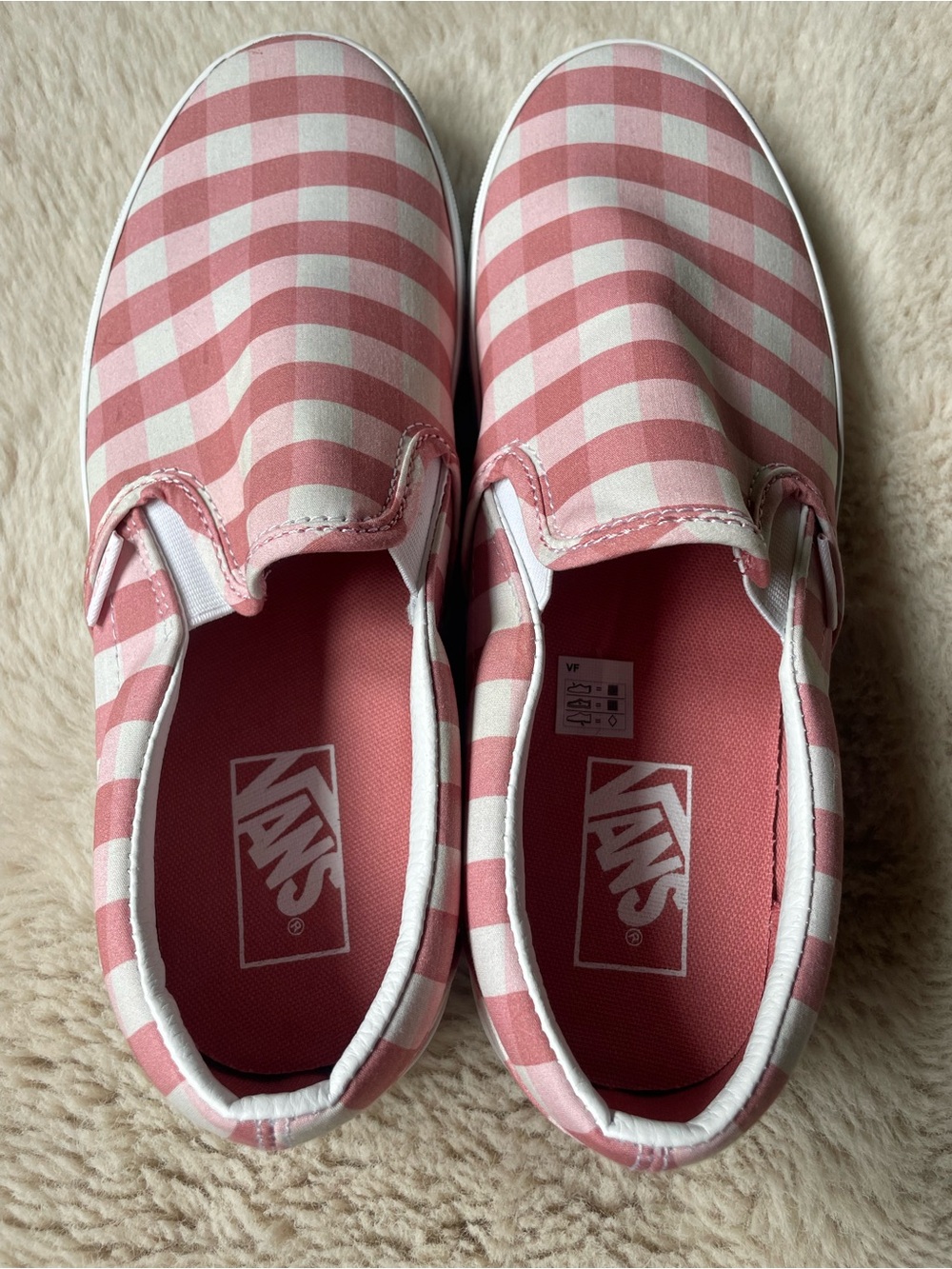 Vans | Gingham Rosette Pink & White Sneakers | 9.5 - Picture 2 of 11